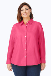 Dianna Plus Essential Pinpoint Non-Iron Shirt #color_french rose