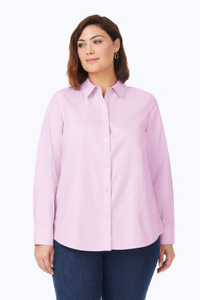 Dianna Plus Essential Pinpoint No Iron Shirt