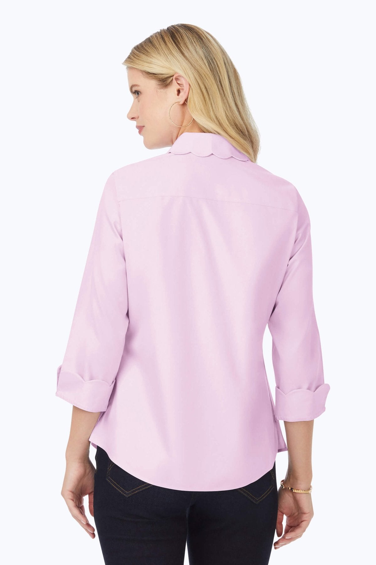 Gwen Pinpoint Non-Iron Scallop Shirt