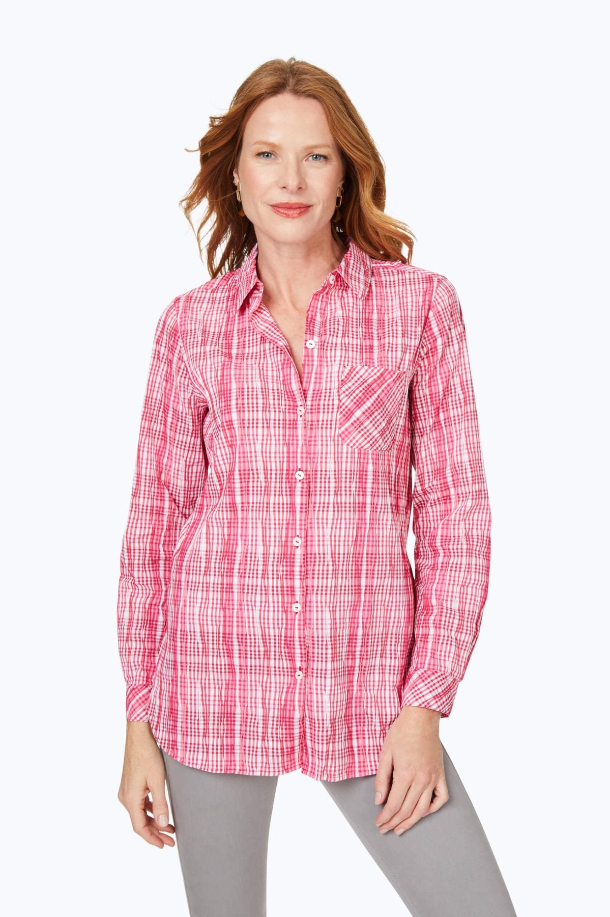 Germaine Purely Plaid Crinkle Tunic