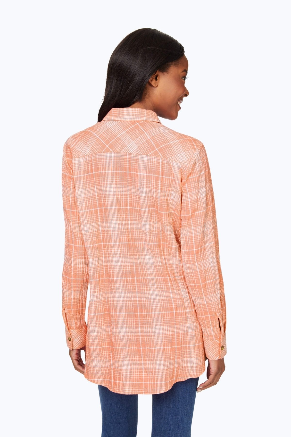 Cici Long Sleeve Plaid Perfection Tunic