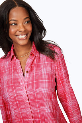 Cici Long Sleeve Plaid Perfection Tunic