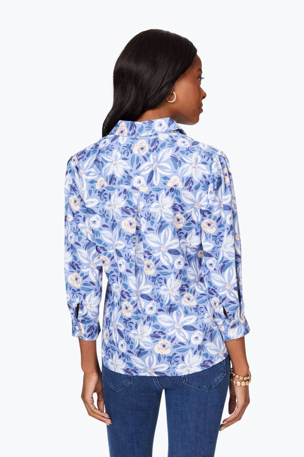 Brushstroke Blossom No Iron Shirt