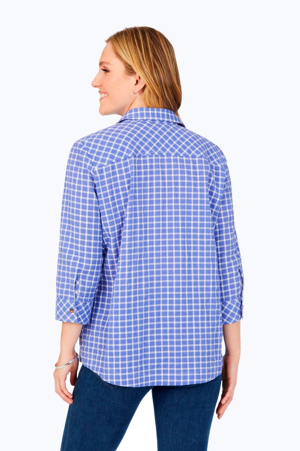 Check stretch cotton shirt on sale