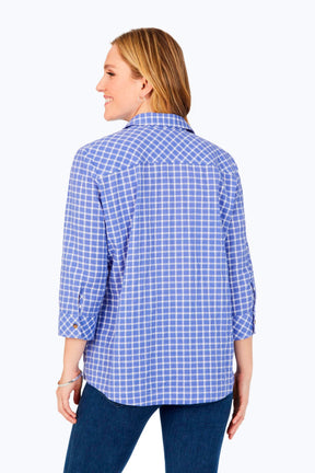 Warm Check Stretch Cotton Shirt