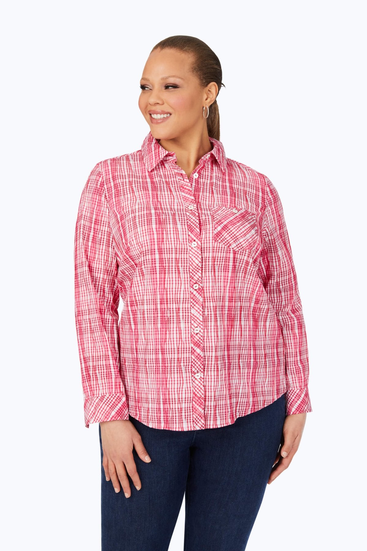 Hampton Plus Purely Plaid Crinkle Shirt