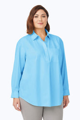 Lacey Plus Stretch Non-Iron Pullover Tunic #color_baltic blue