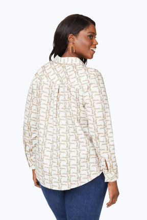 Davis Plus No Iron Leopard Lattice Shirt