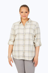 Charlie Plus Frost Plaid Shirt #color_ivory multi frost plaid