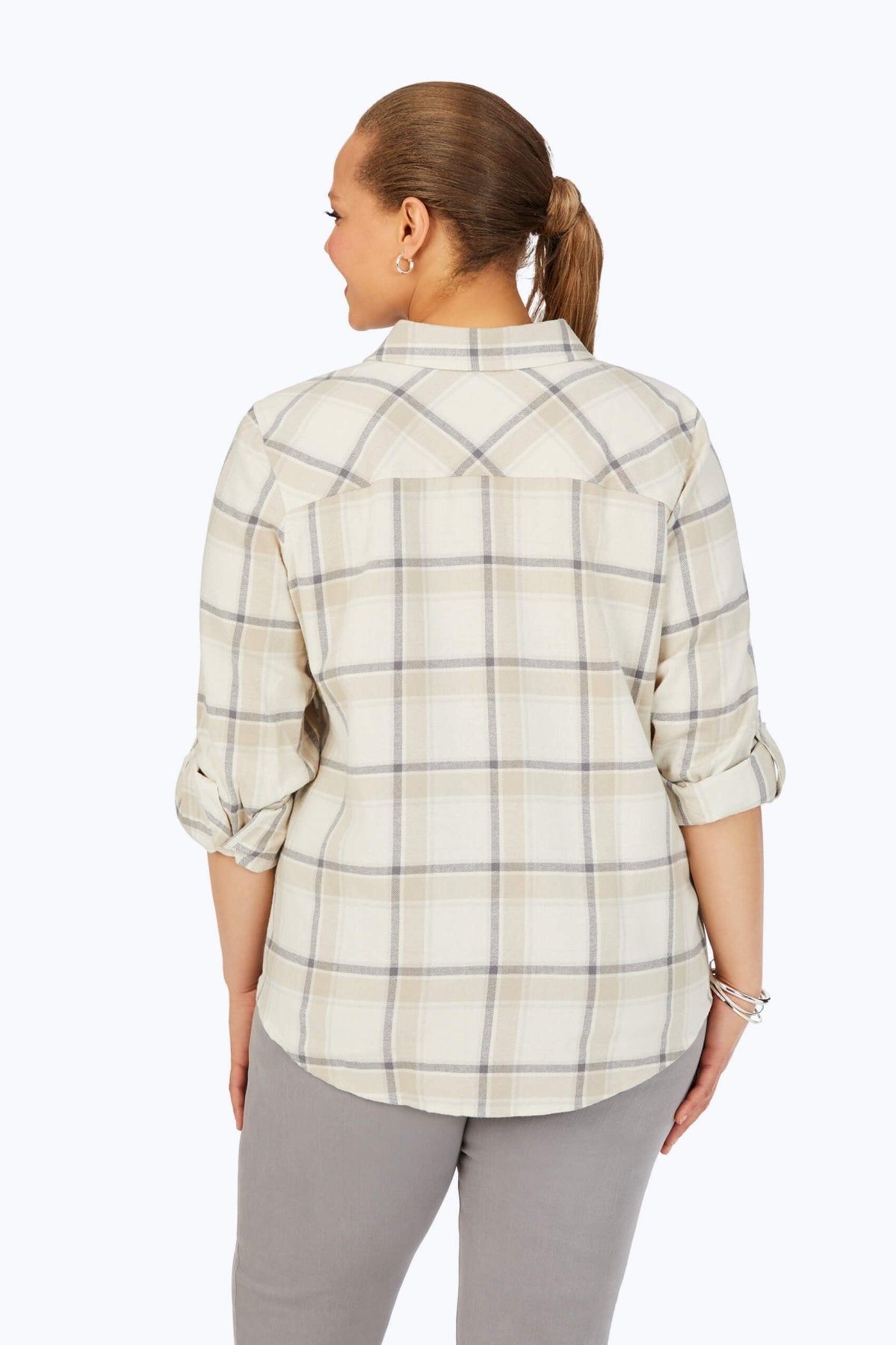 Charlie Plus Frost Plaid 3/4 Sleeve Shirt