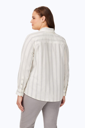 Plus Chic Stripe No Iron Shirt