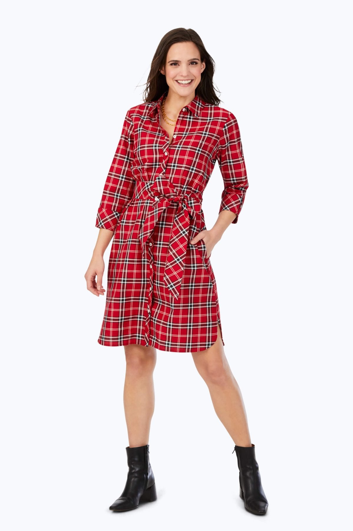 Holiday Plaid Non-Iron Dress