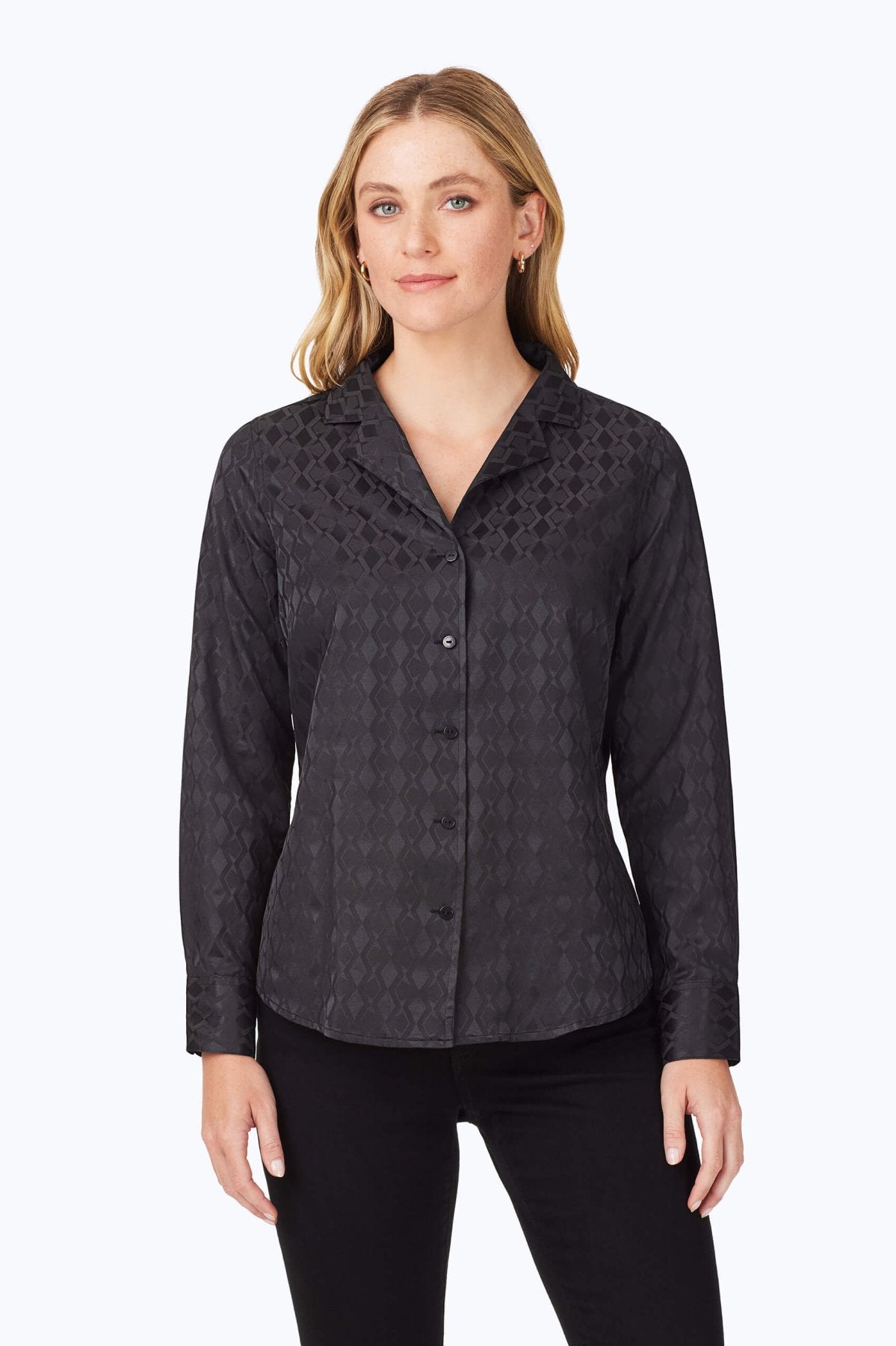 Monica Non-Iron Geo Jacquard Shirt