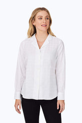 Monica Non-Iron Geo Jacquard Shirt #color_white