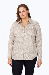 Davis Plus Non-Iron Cocoa Zebra Shirt #color_ivory multi cocoa zebra