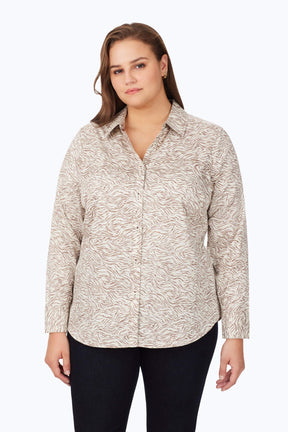 Davis Plus No Iron Cocoa Zebra Shirt