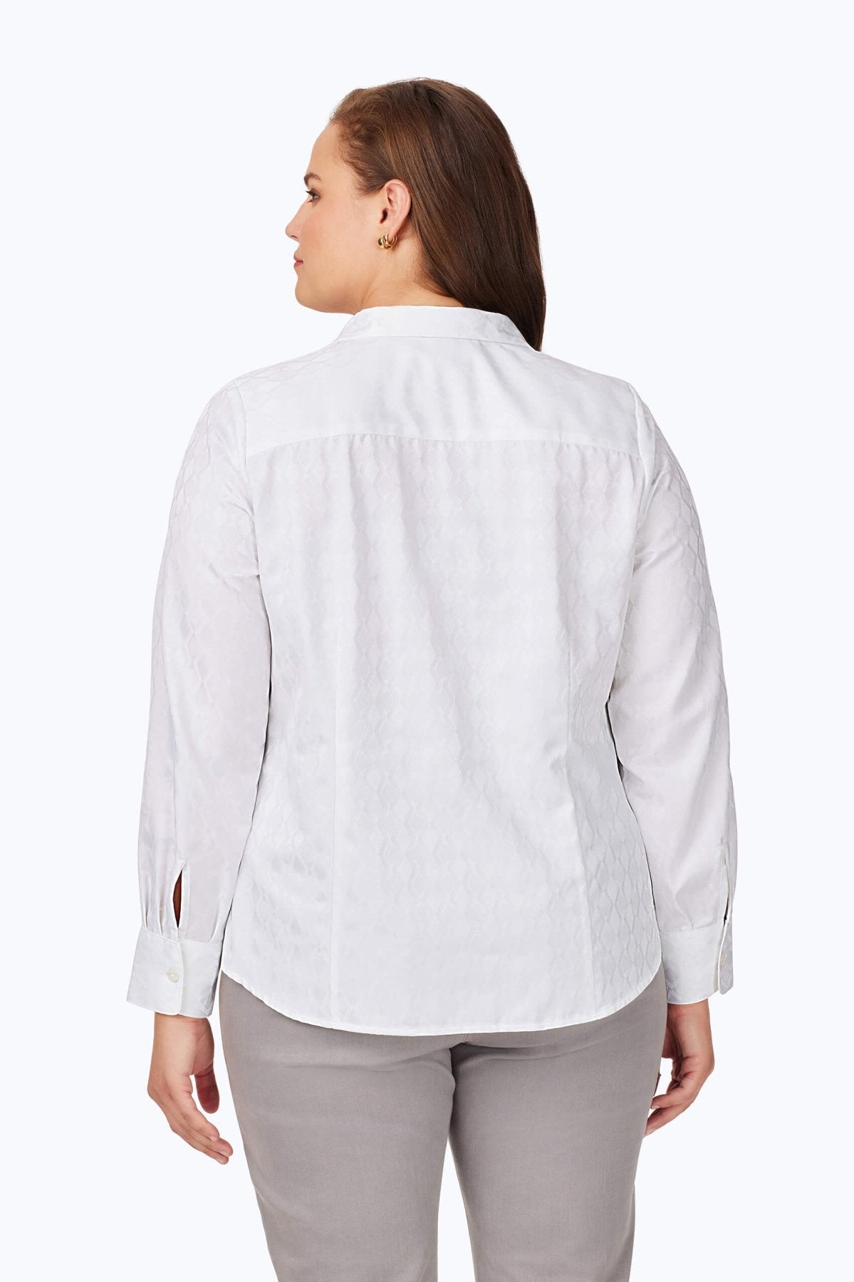 Monica Plus Non-Iron Geo Jacquard Shirt