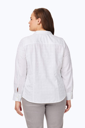 Monica Plus Geo Jacquard Long Sleeve Shirt