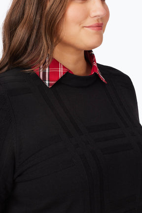 Plus Layered Combo Tartan Sweater