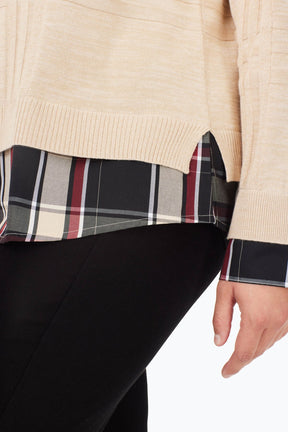 Plus Layered Combo Tartan Sweater