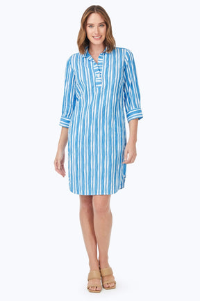 Sloane Beach Stripe Crinkle Dress