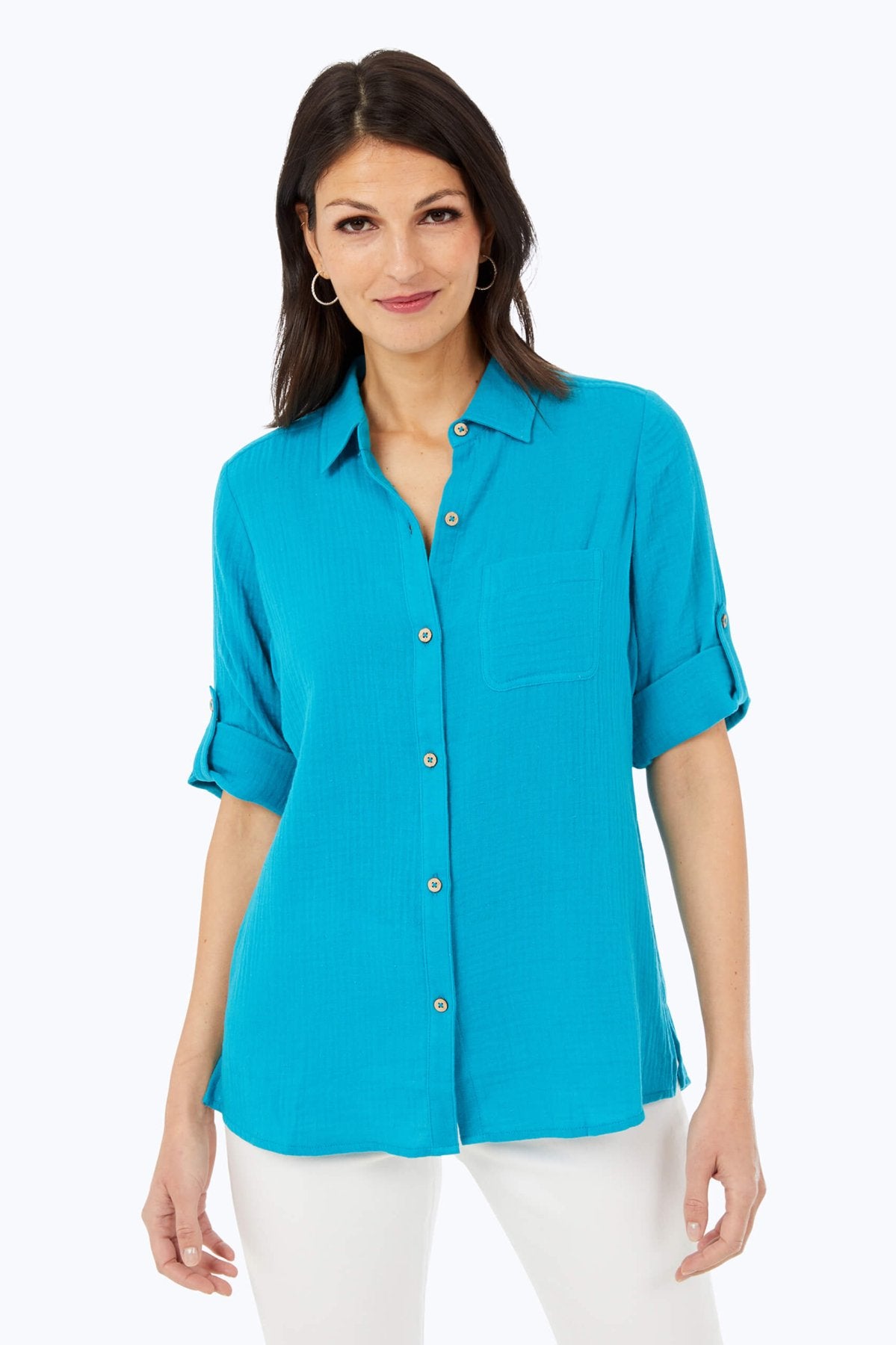 Tamara Cotton Gauze 3/4 Sleeve Shirt