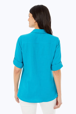 Tamara Cotton Gauze 3/4 Sleeve Shirt