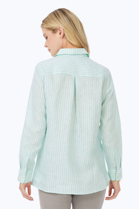 Jordan Easy Care Summer Stripe Linen Shirt