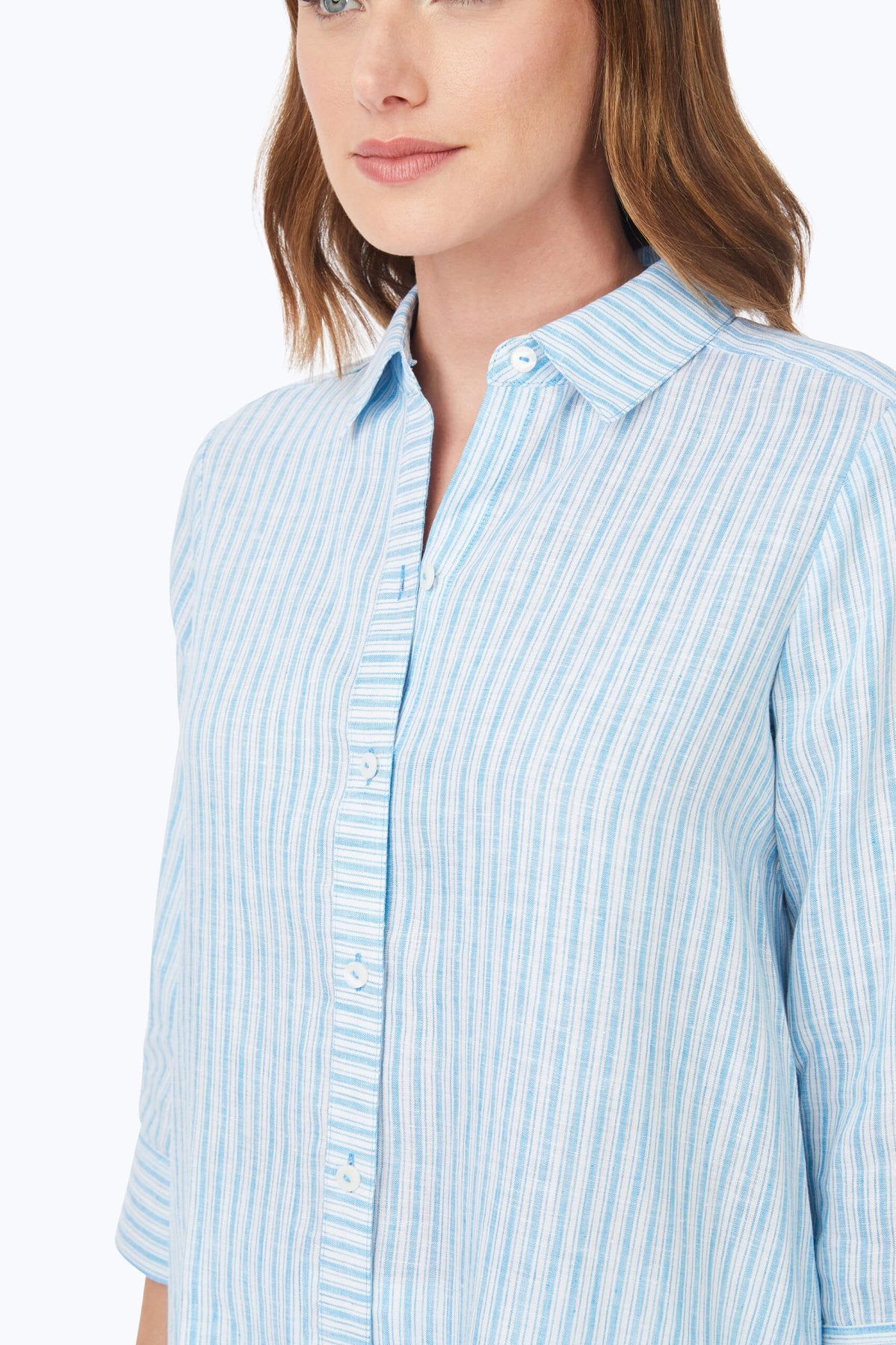 Harley Summer Stripe Linen 3/4 Sleeve Shirt