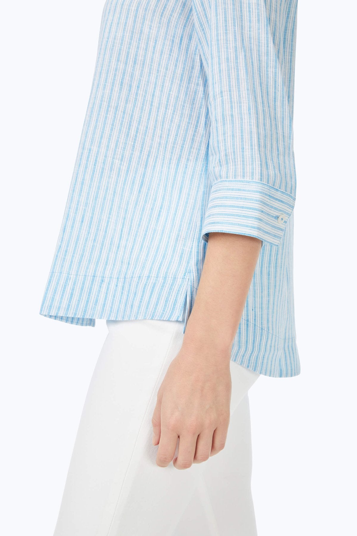 Harley Summer Stripe Linen 3/4 Sleeve Shirt