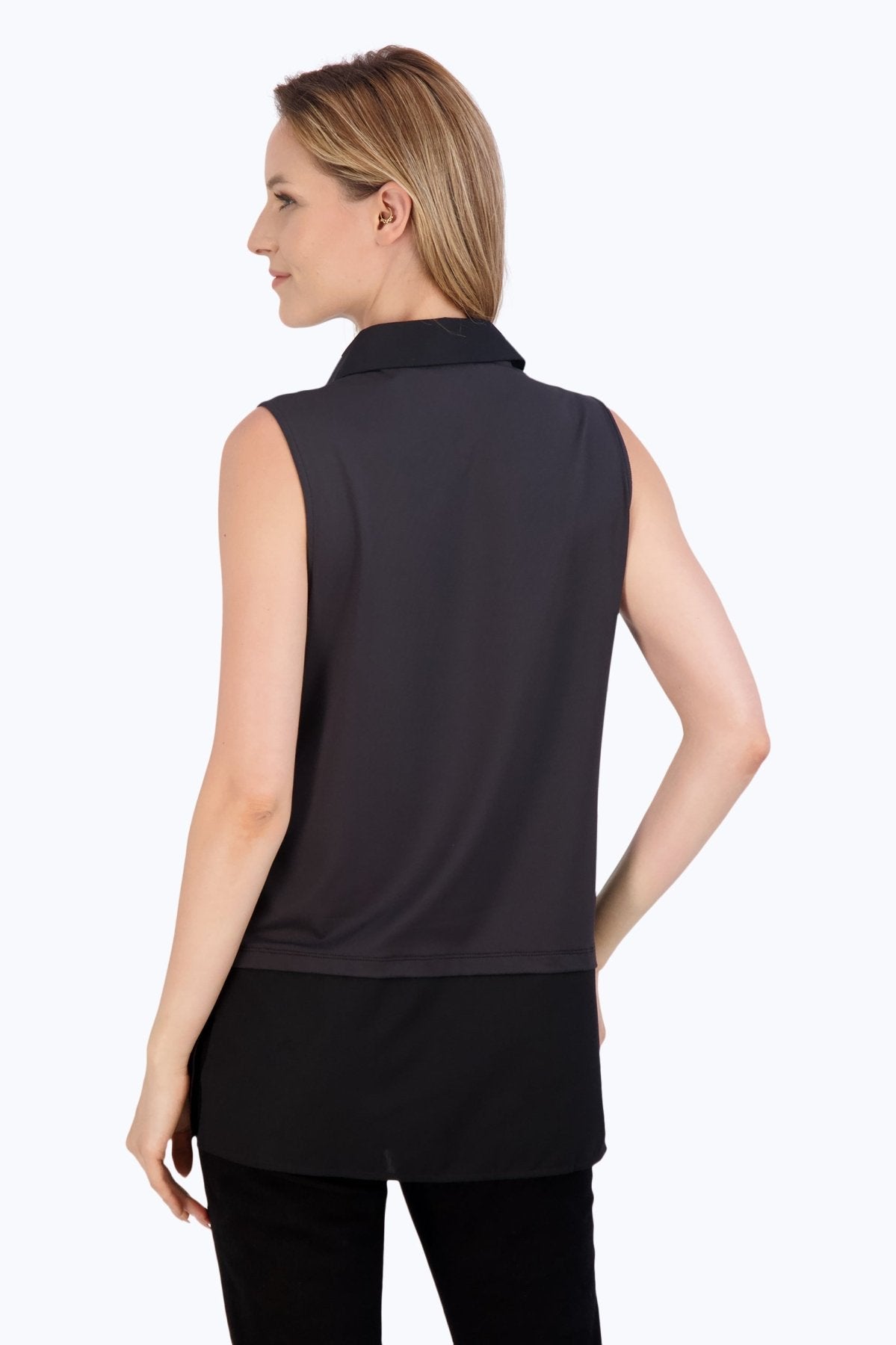 Sasha Knit-Woven Sleeveless Layering Tunic