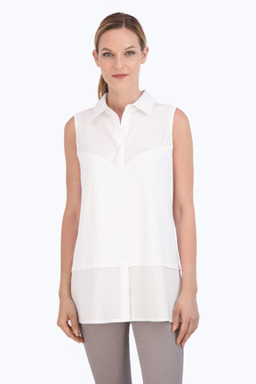 Sasha Knit-Woven Sleeveless Layering Tunic