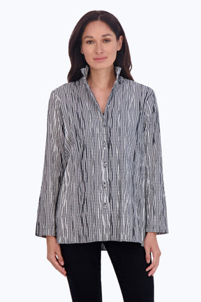 Carolina Mini Gingham Crinkle Shirt Jacket