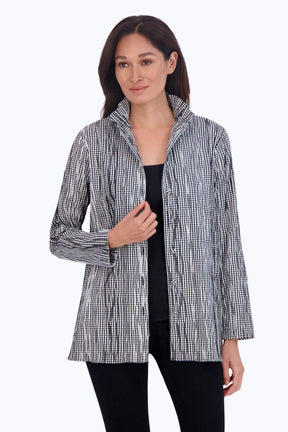 Carolina Mini Gingham Crinkle Shirt Jacket