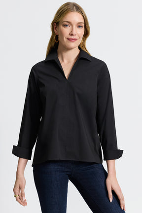 Agnes No Iron Stretch Long Sleeve Popover Shirt