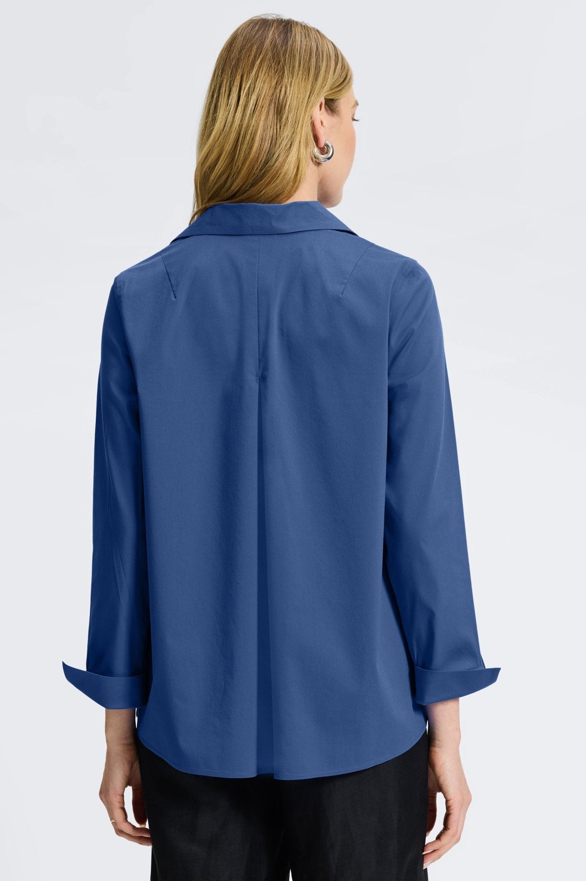 Agnes No Iron Stretch Long Sleeve Popover Shirt