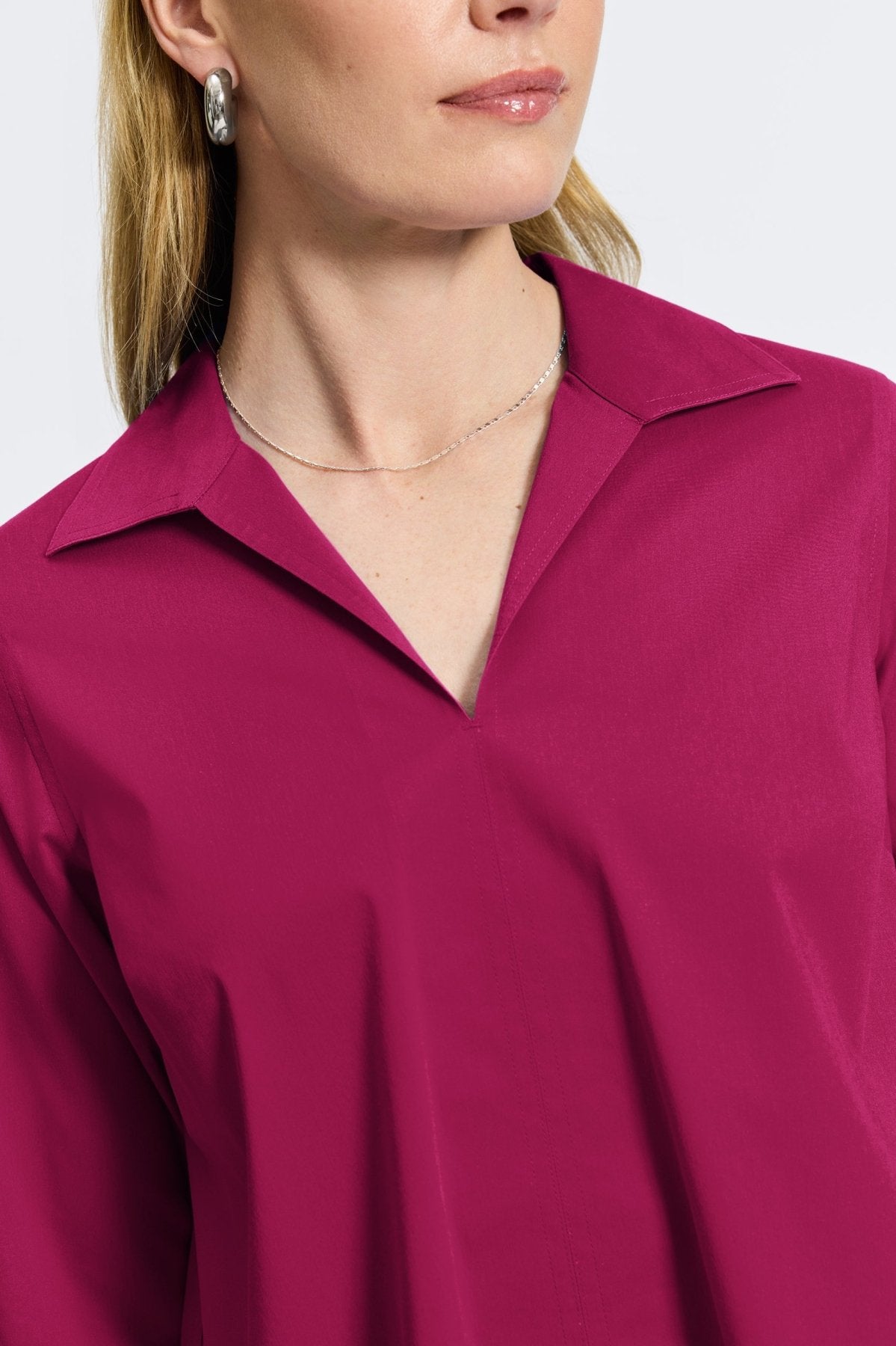 Agnes No Iron Stretch Long Sleeve Popover Shirt