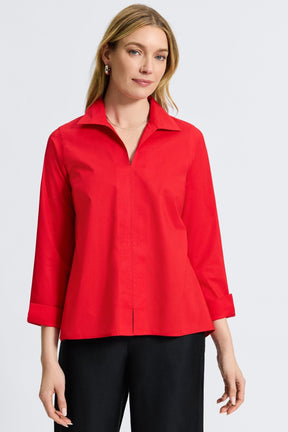 Agnes No Iron Stretch Long Sleeve Popover Shirt