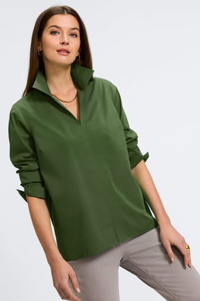 Agnes No Iron Stretch Long Sleeve Popover Shirt