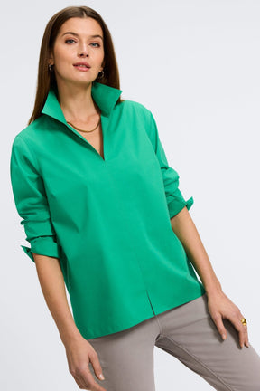 Agnes No Iron Stretch Long Sleeve Popover Shirt