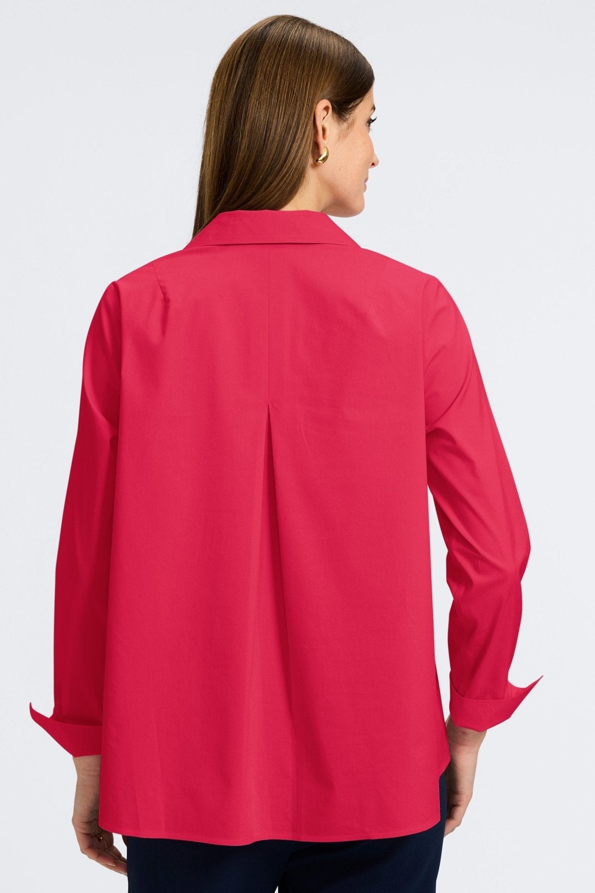 Agnes No Iron Stretch Long Sleeve Popover Shirt