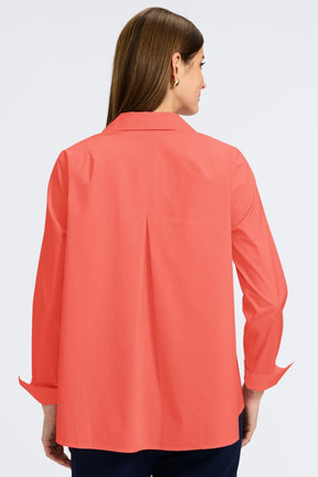 Agnes No Iron Stretch Long Sleeve Popover Shirt