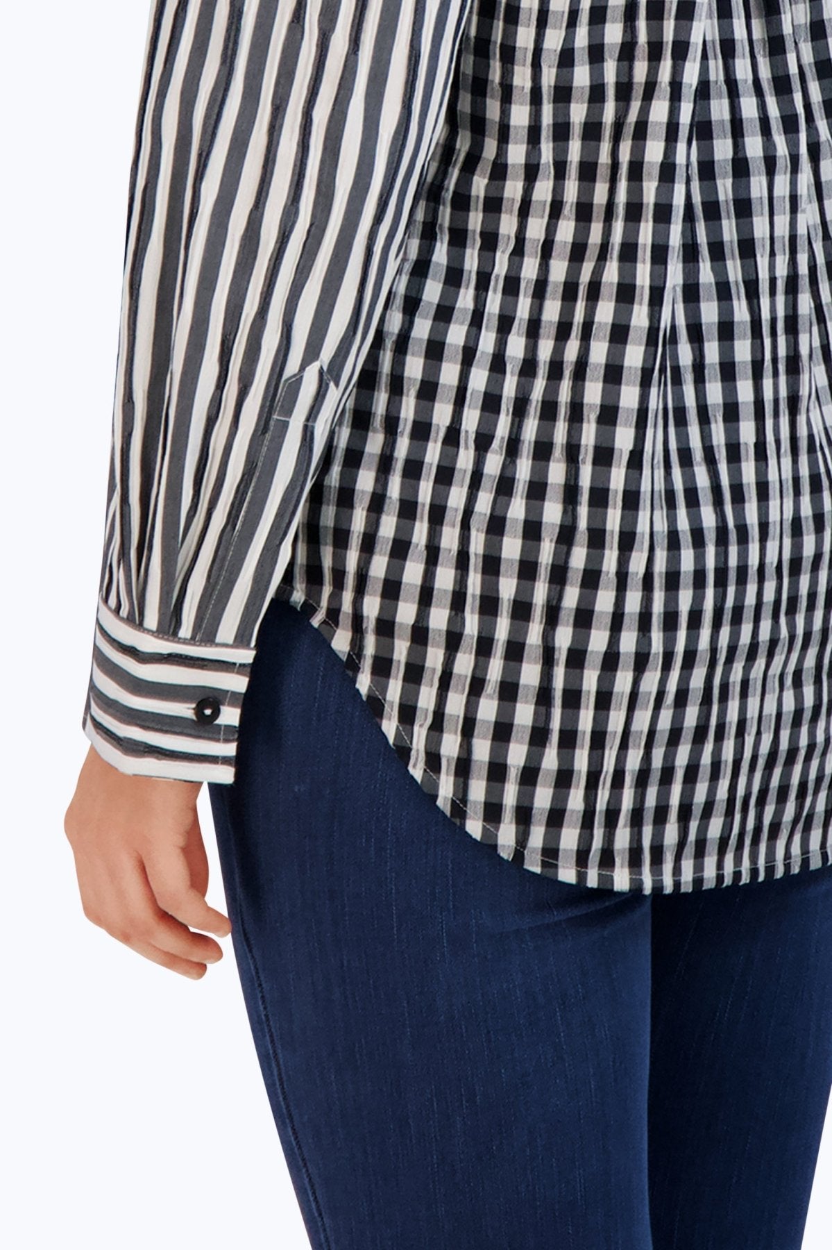 Boyfriend Crinkle Stripe Combo Tunic