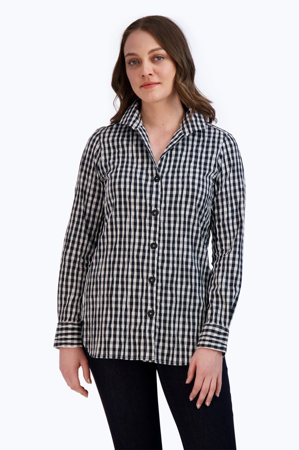 Pandora Crinkle Gingham Combo Tunic