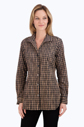 Pandora Crinkle Gingham Combo Tunic