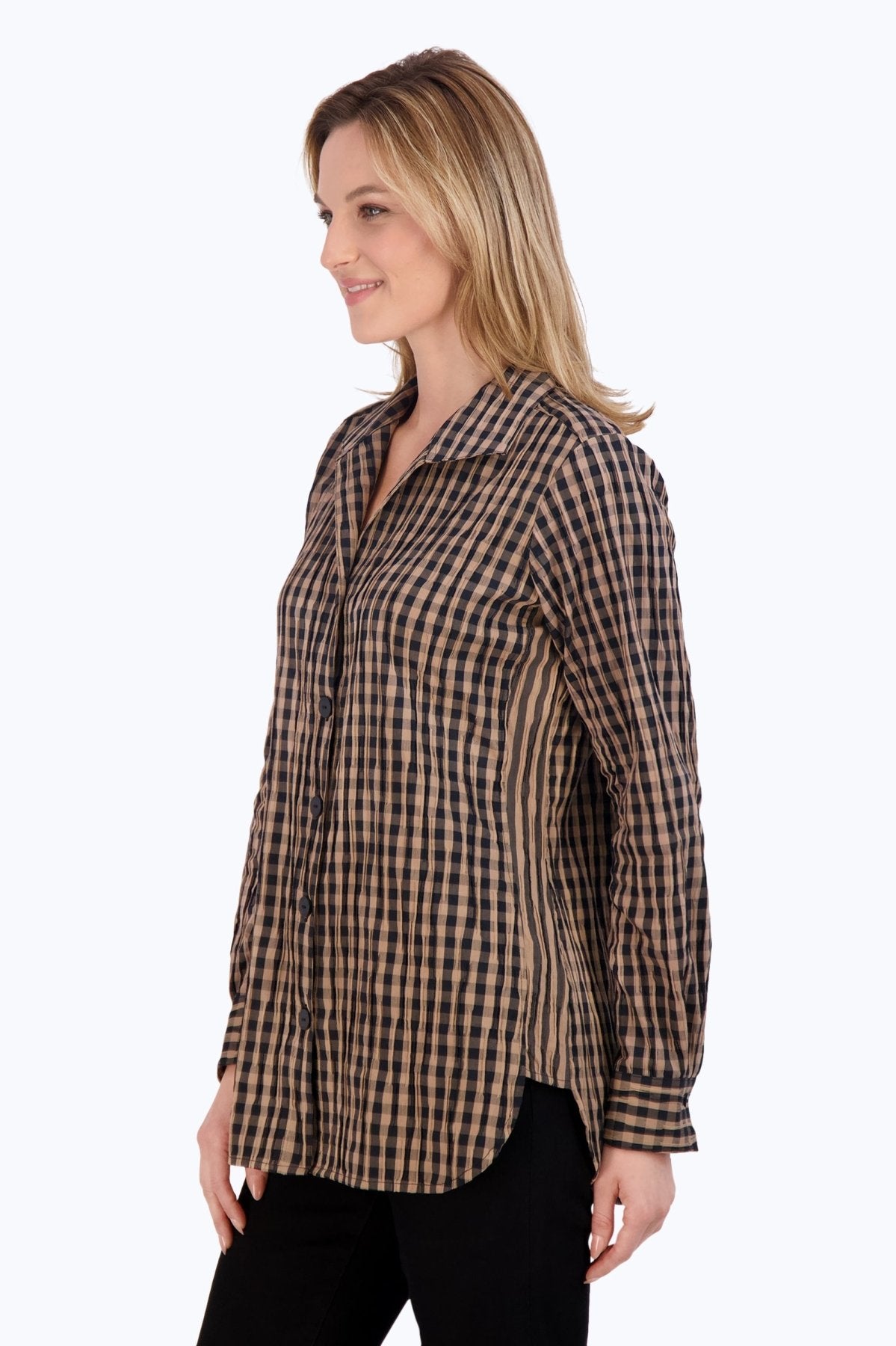 Pandora Crinkle Gingham Combo Tunic