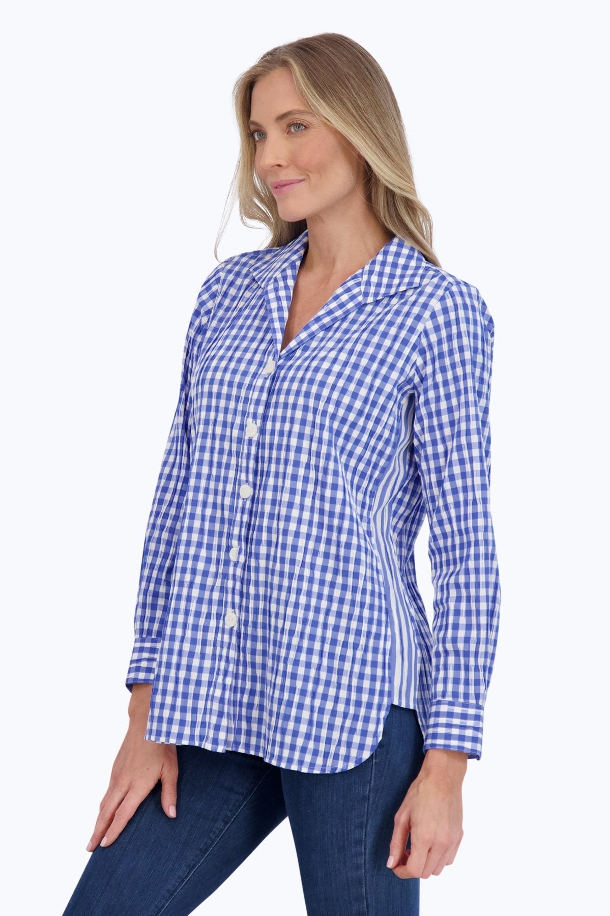 Pandora Crinkle Gingham Combo Tunic