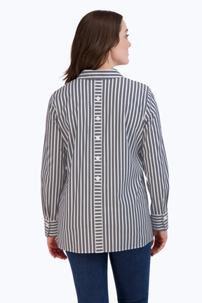 Pamela Stretch No Iron Stripe Shirt