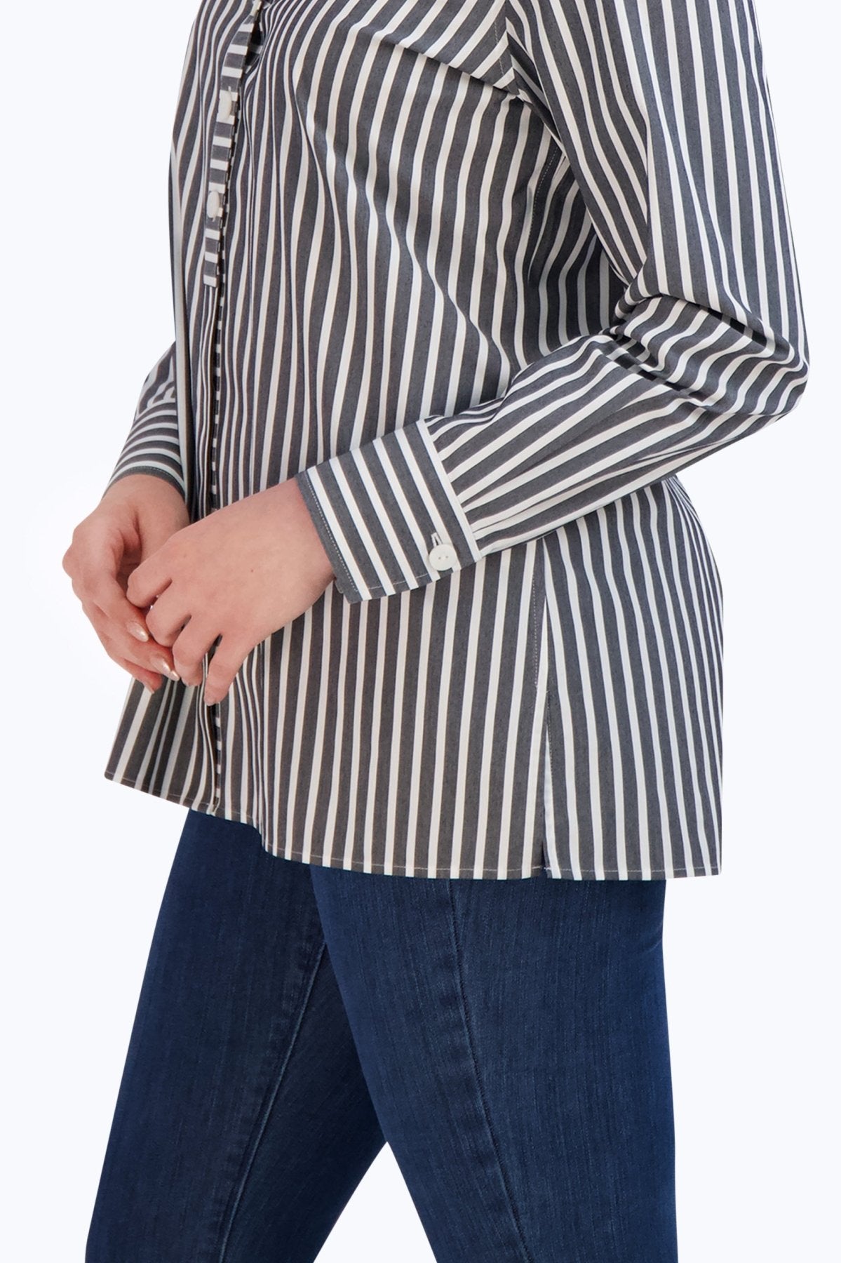 Pamela Stretch No Iron Stripe Shirt