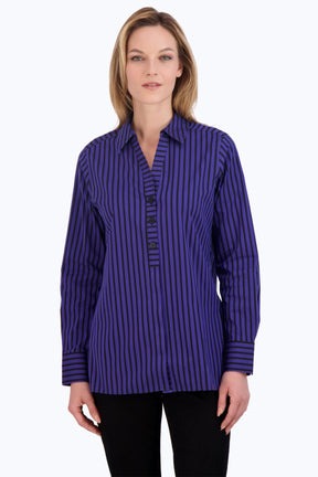 Pamela Stretch No Iron Stripe Shirt